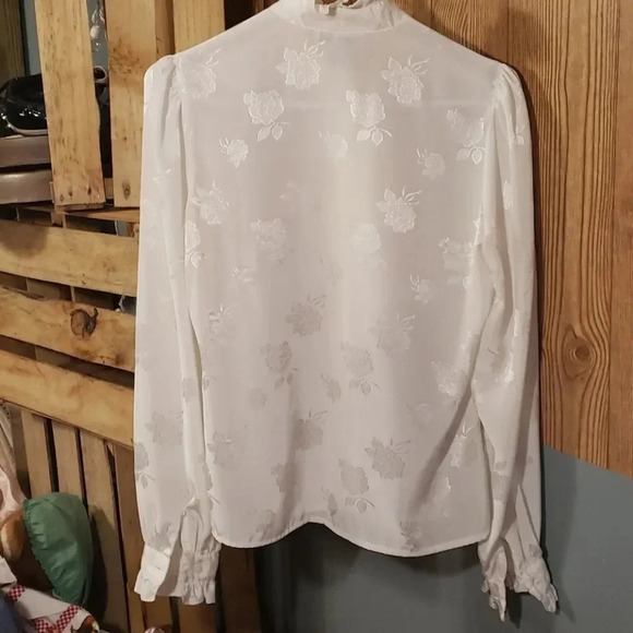 VIEWPOINT ivory blouse Size 11/12 Vintage - Picture 5 of 8
